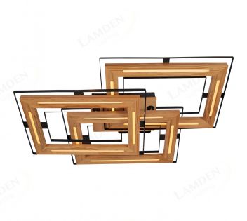 875x590mm Triple Frame Wood  Ceiling Light