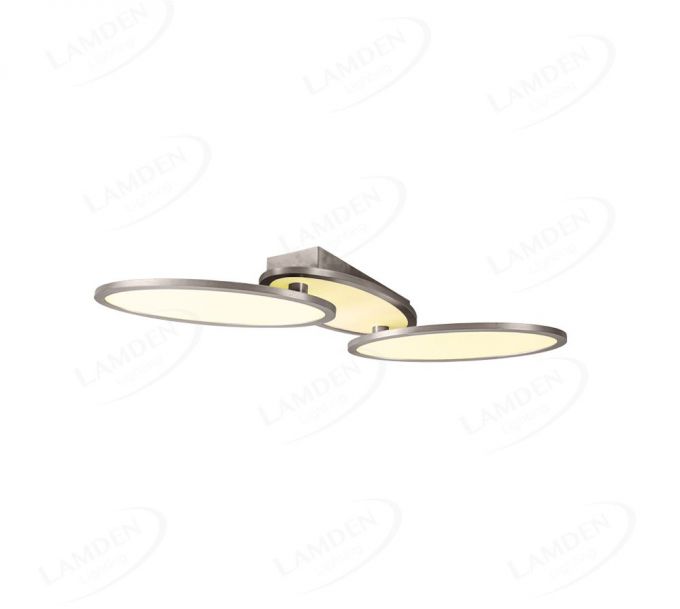 Satin Nickel Triple Oval LED Ceiling Light 70074