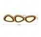 872x338mm Small Stone Three Head FSC Wood Decoration LED Ceiling Light 90020