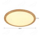 Round 480mm FSC Pine Wood Indoor LED Ceiling Light 90029