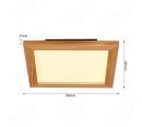 Square 280x280mm FSC Pine Wood Indoor LED Ceiling Light 90030