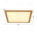 Square 480x480mm FSC Pine Wood Indoor LED Ceiling Light 90032