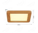 230x230mm Square Circle FSC Pine Wood Indoor LED Ceiling Light 90036