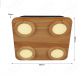 380x380mm FSC Pine Wood Indoor 4 head LED Ceiling Light 90047