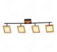 960x170mm FSC Wood Square Four Head Spotlights 90058