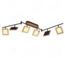 1570x170mm FSC Wood Square Six Head Spotlights 90059