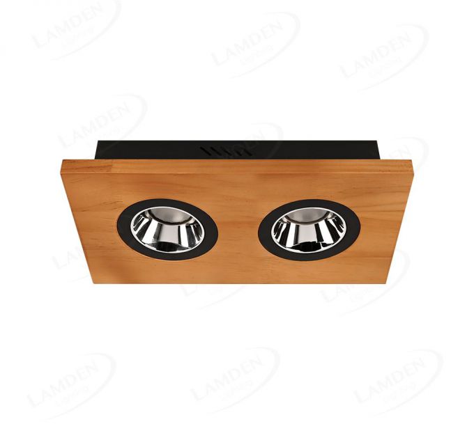 310x150mm FSC Wood Two Head LED Integrated Ceiling Light 90071