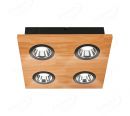 300x300mm FSC Wood Four Head LED Integrated Ceiling Light 90074