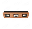 470x150mm FSC Wood Three Head Square LED Integrated Ceiling Light 90079