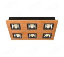 450x300mm FSC Wood Six Head Square LED Integrated Ceiling Light 90082