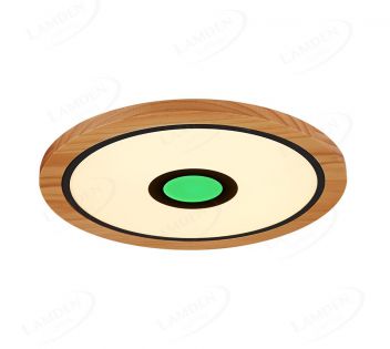 600mm Diameter RGB in Centre Round FSC Wood Frame LED Ceiling Light 90006