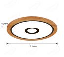 600mm Diameter RGB in Centre Round FSC Wood Frame LED Ceiling Light 90006